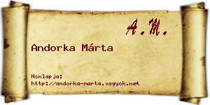 Andorka Márta névjegykártya