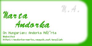 marta andorka business card